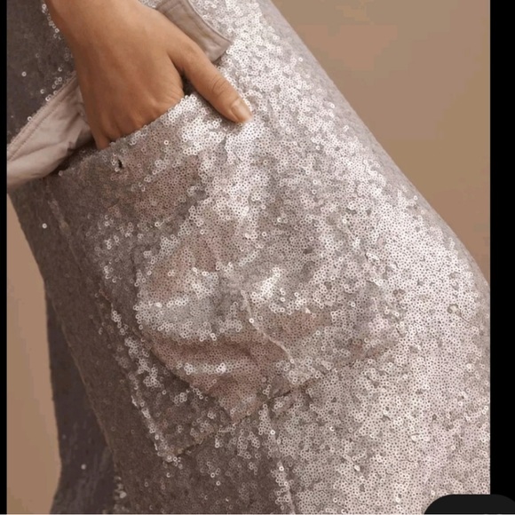 Anthropologie Lilac Sequin Cargo Pants -  Size 10 - Picture 4 of 11